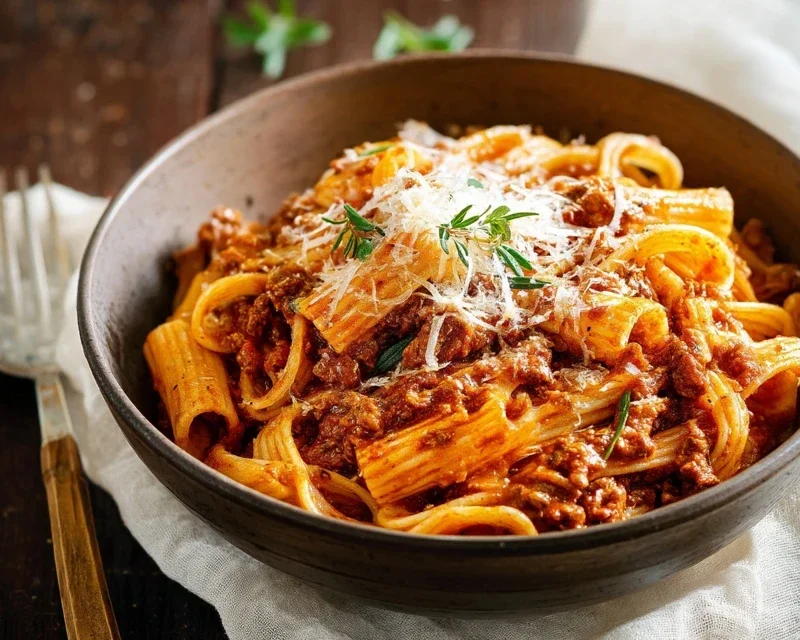 Beef Pasta in Tomato Sauce {Beef Ragu Pasta}