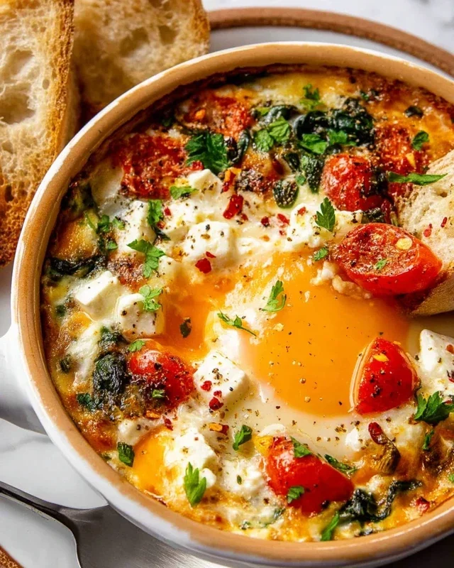 Baked Feta Eggs