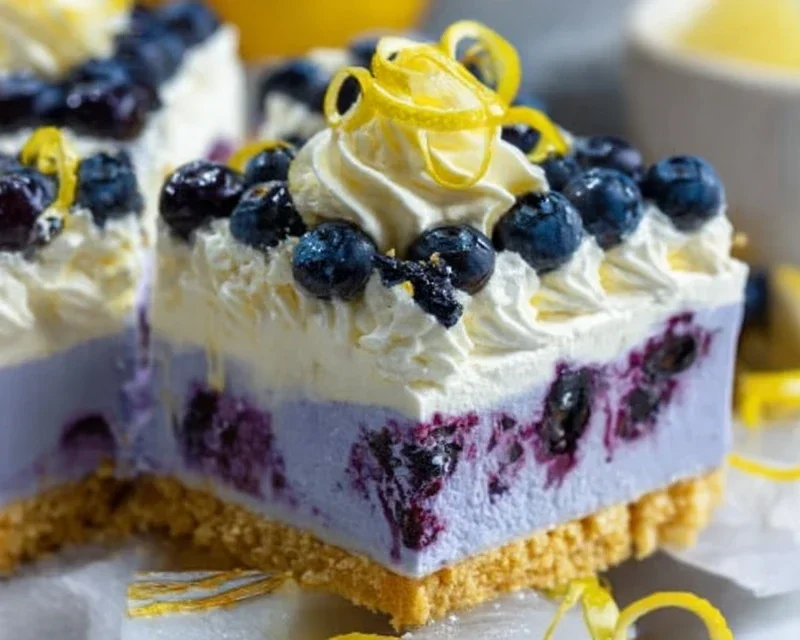 No-Bake Lemon dazzling Blueberry cream Cake