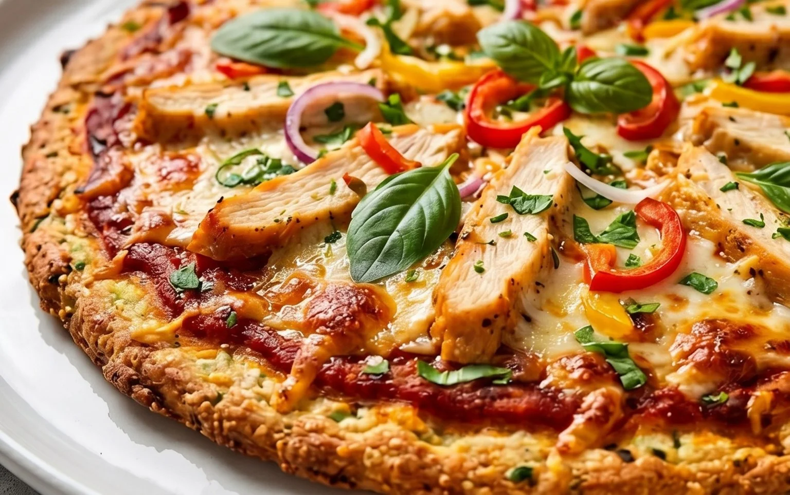 Chicken Crust Pizza (Low Carb + High Protein