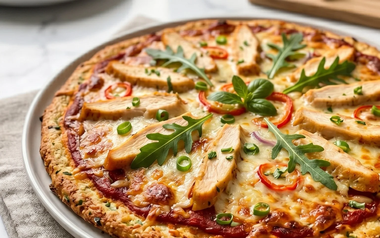 Chicken Crust Pizza (Low Carb + High Protein