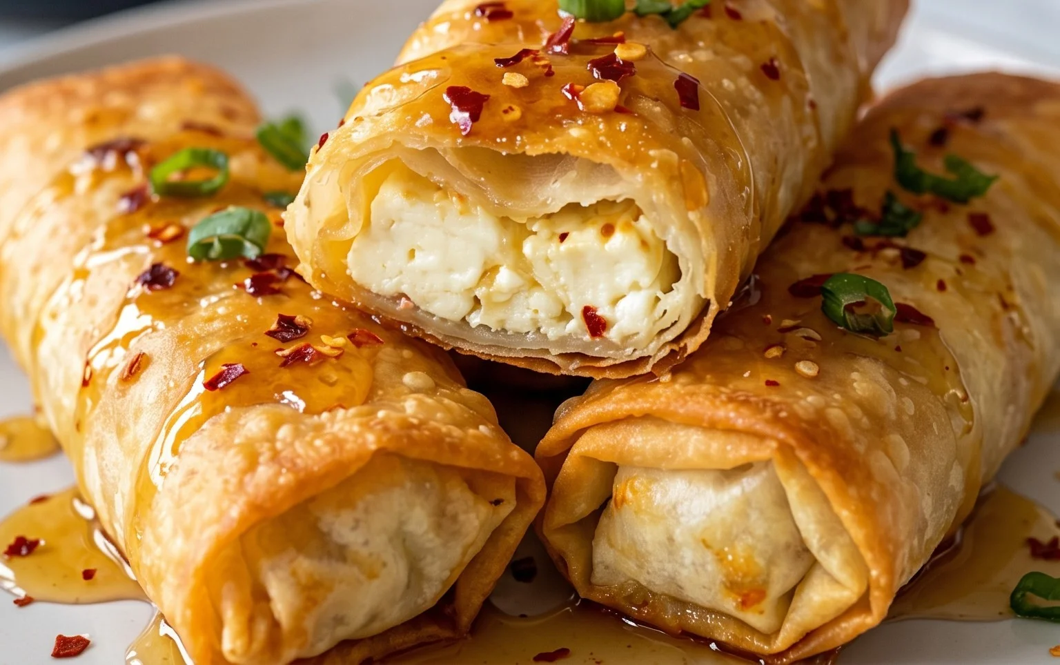 Indulgent Oven Fried Feta Rolls with Chili Honey Magic