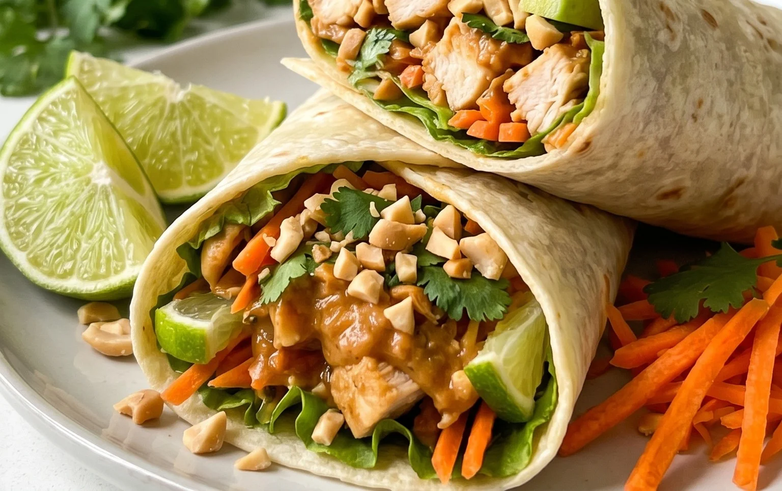Thai Peanut Chicken Wraps