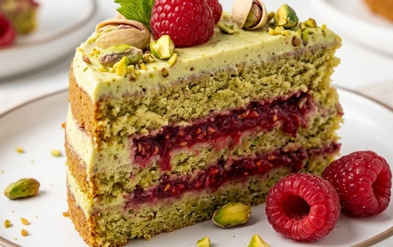 Pistachio Raspberry Cake