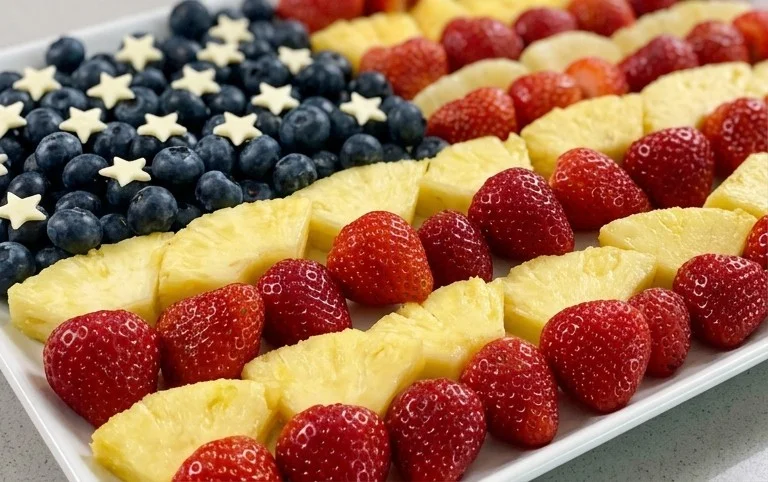 4th of July Fruit Platter Idea | How to Make an American Flag