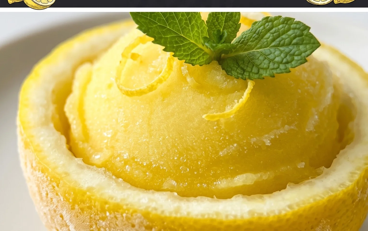 Sorbetto di Limone Dressed Up in a Frozen Lemon Shell