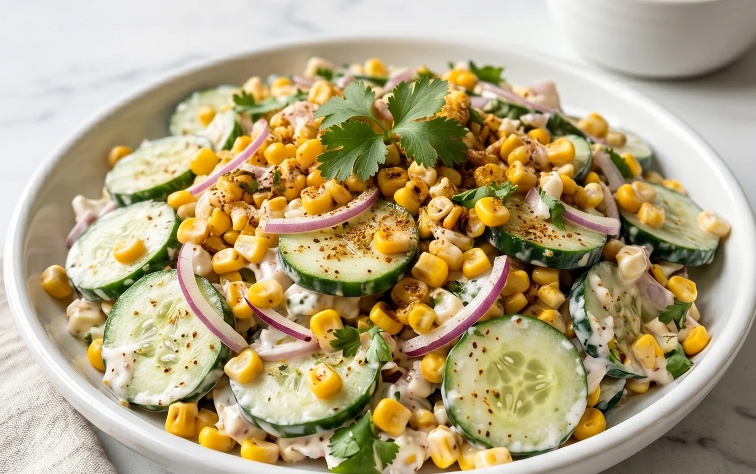 Street Corn Creamy Cucumber Salad