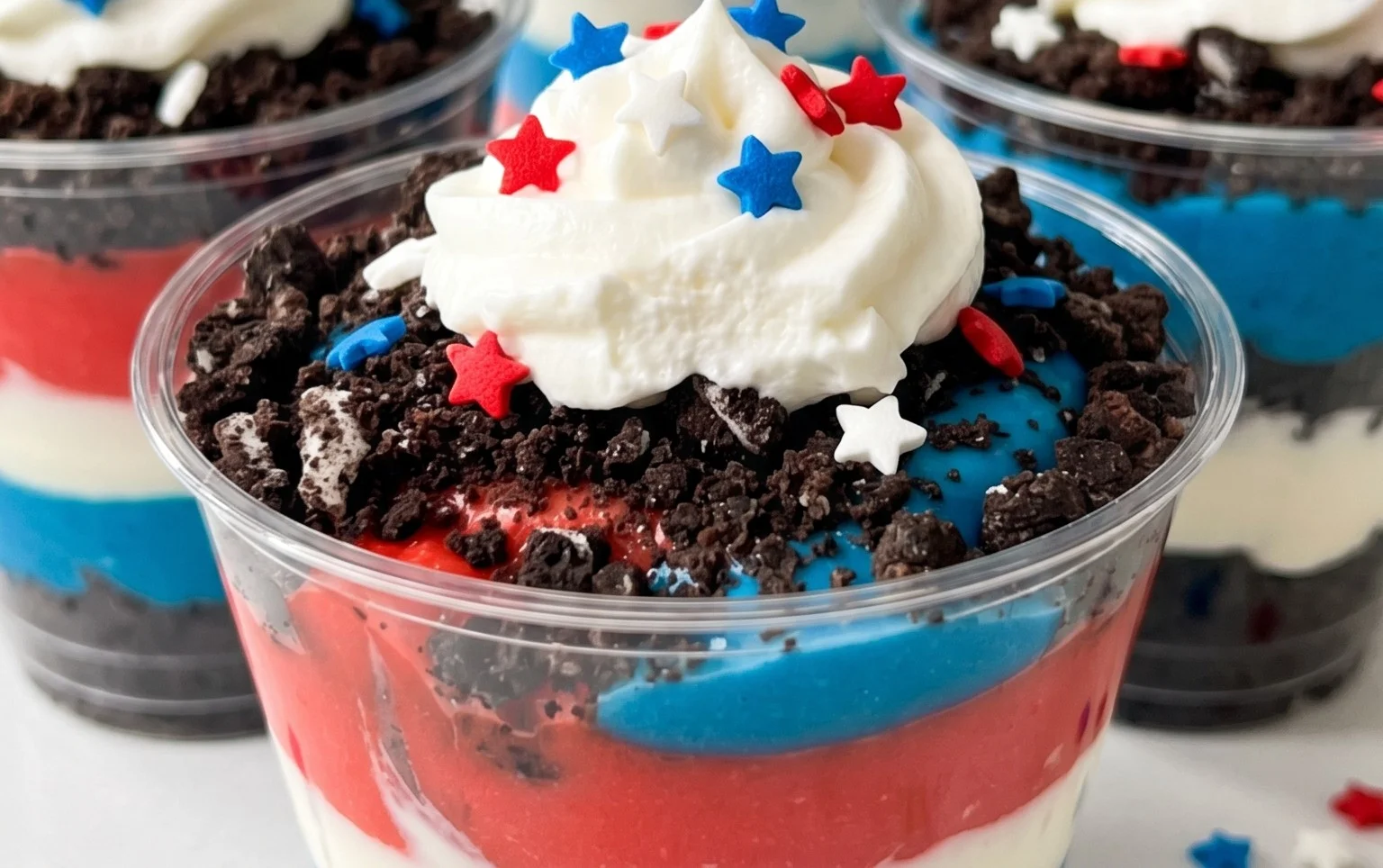 Red, White and Blue Dirt Cups
