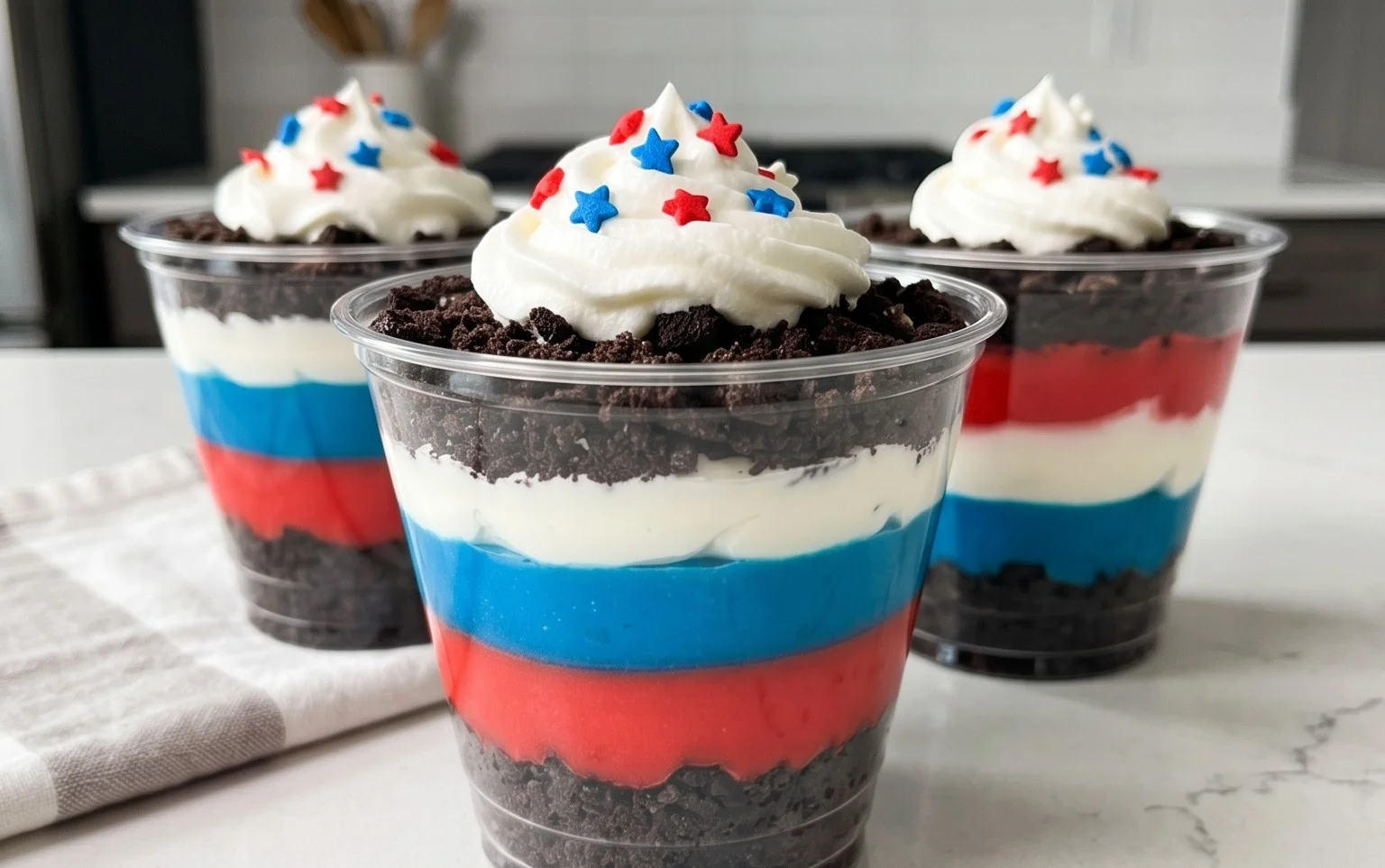 Red, White and Blue Dirt Cups