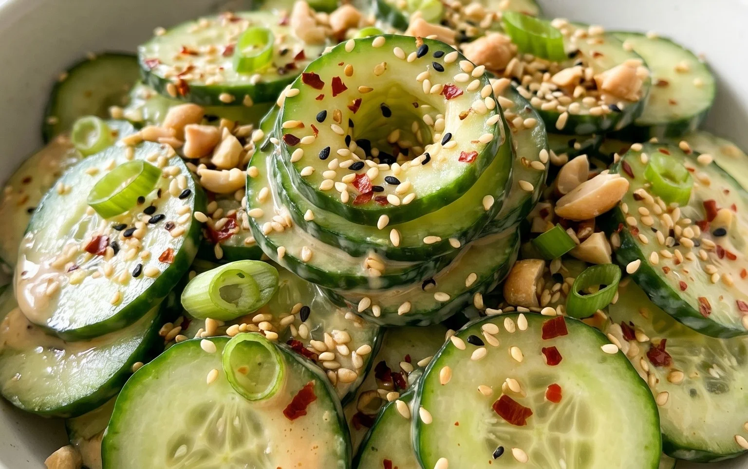 Creamy Asian Cucumber Salad Bowl