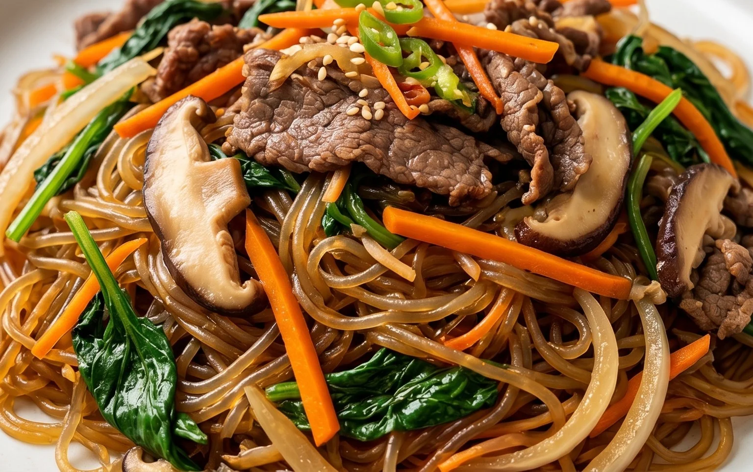 Japchae (Korean Glass Noodle Stir Fry)