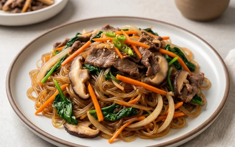 Japchae (Korean Glass Noodle Stir Fry)