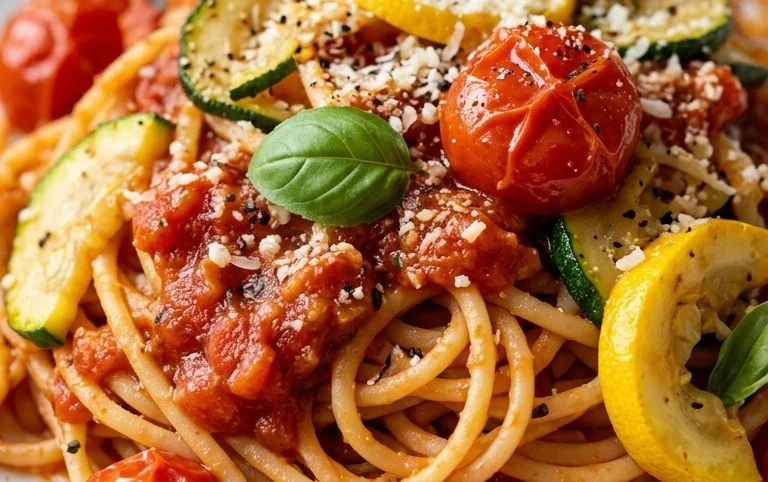 Healthy Tomato Zucchini Pasta
