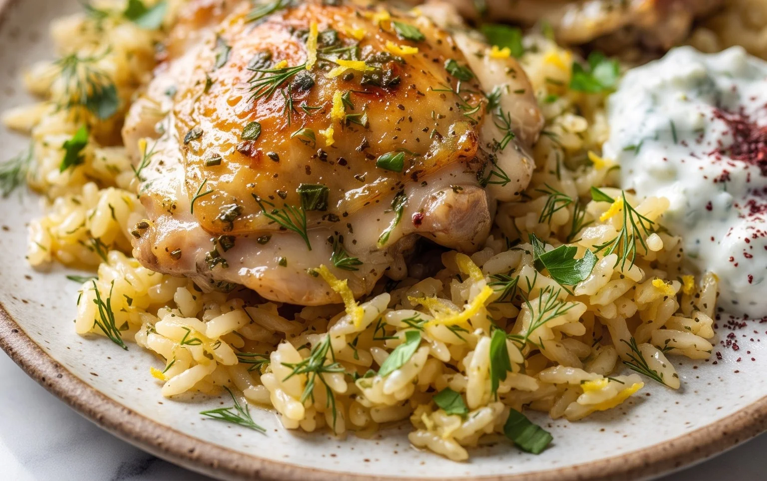 Greek Chicken and Lemon Rice (30 Minutes, One-Pot)