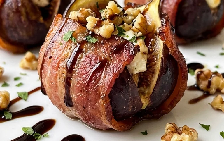 Beef Bacon Wrapped Stuffed Figs