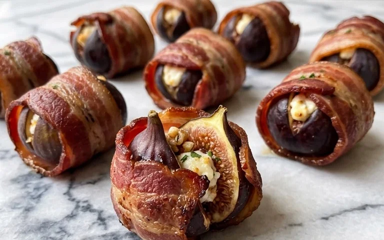 Beef Bacon Wrapped Stuffed Figs