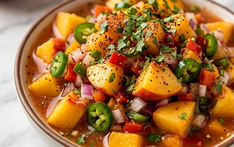 Sweet & Spicy Peach Salsa Canning Recipe