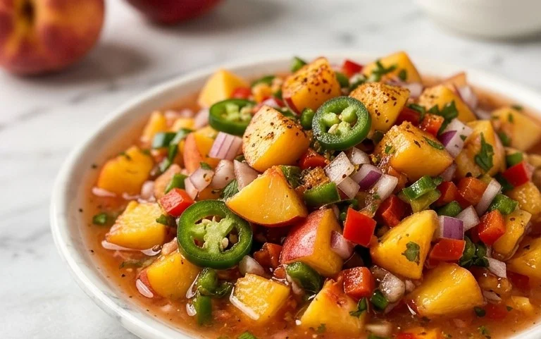 Sweet & Spicy Peach Salsa Canning Recipe