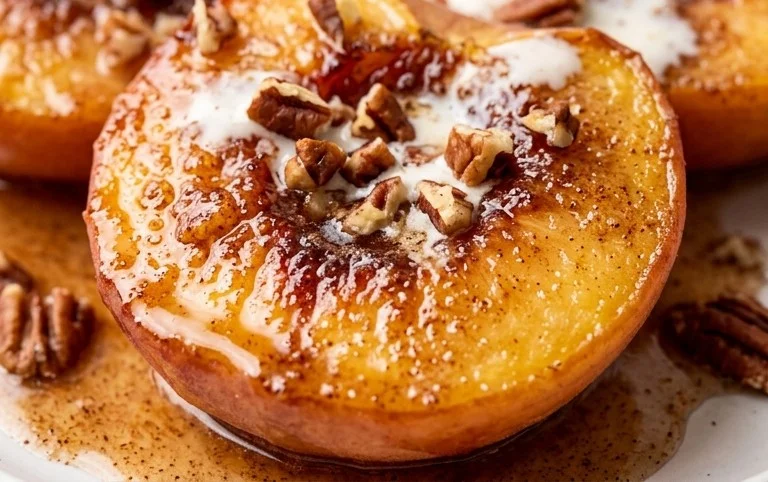 Cinnamon Sugar Baked Peaches