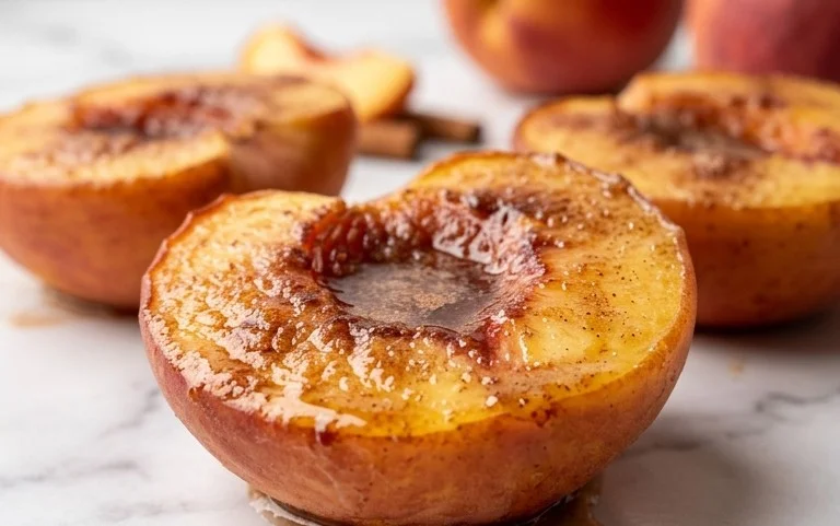 Cinnamon Sugar Baked Peaches