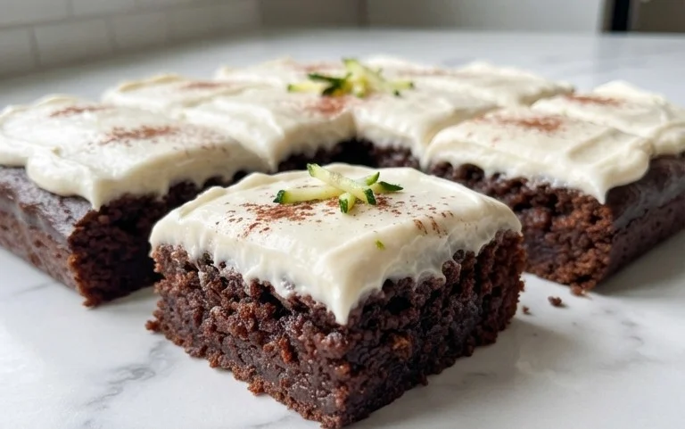 Zucchini Brownies with 1 minute Frosting!